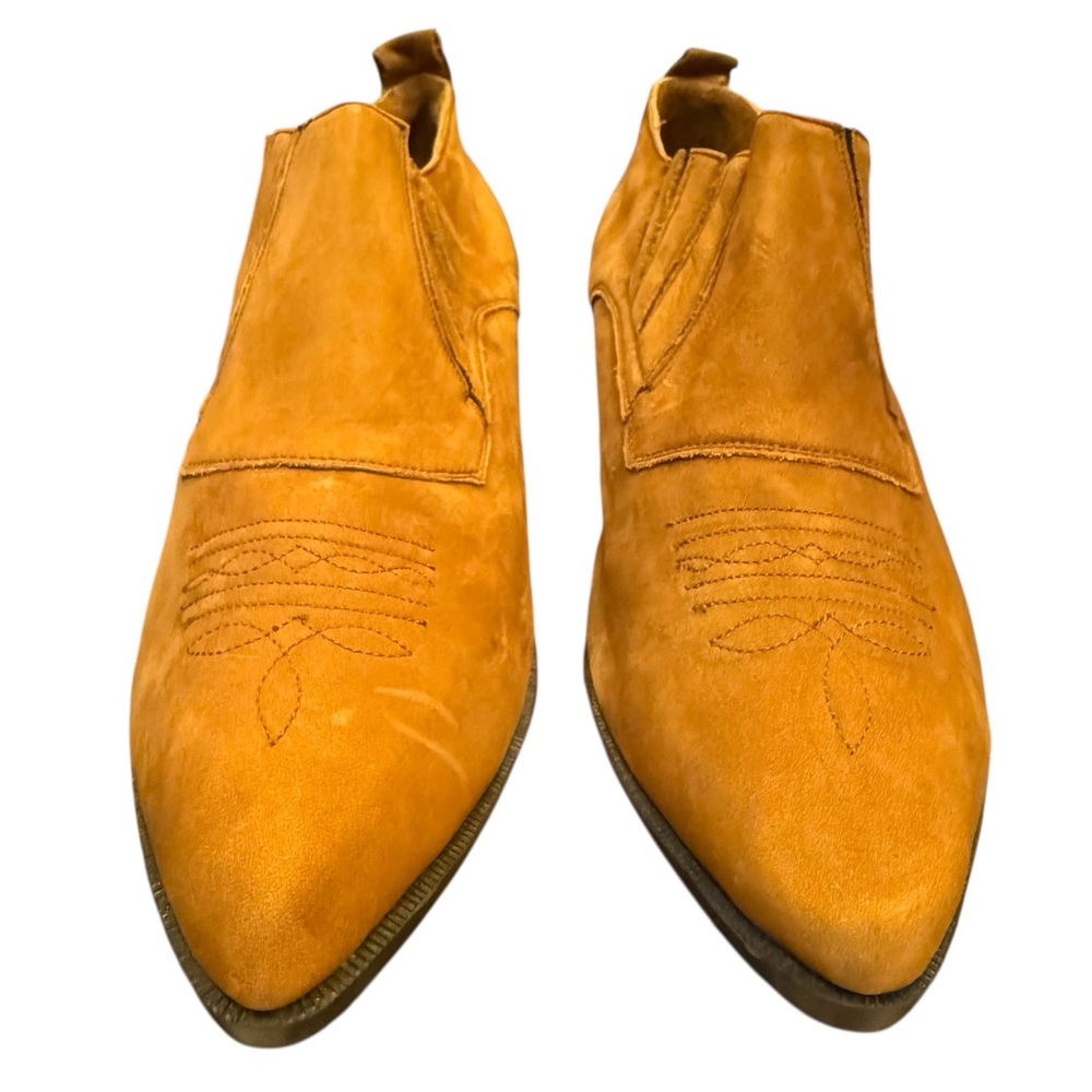 Maine Woods Women’s Vintage Tan Leather Cowboy Booties sz 10